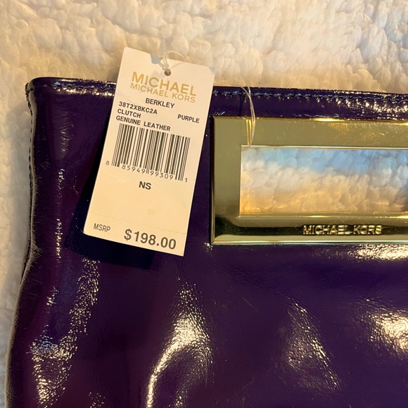 NWT Michael Kors Purple Berkley Clutch - Picture 10 of 13